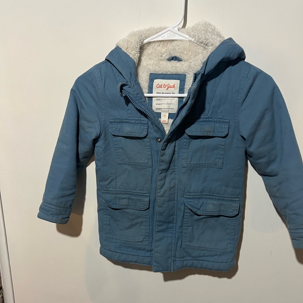 Cat & Jack Blue-Grey Kids Jacket - Fleece Hood